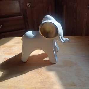 Elegant White and Gold Elephant Sculpture